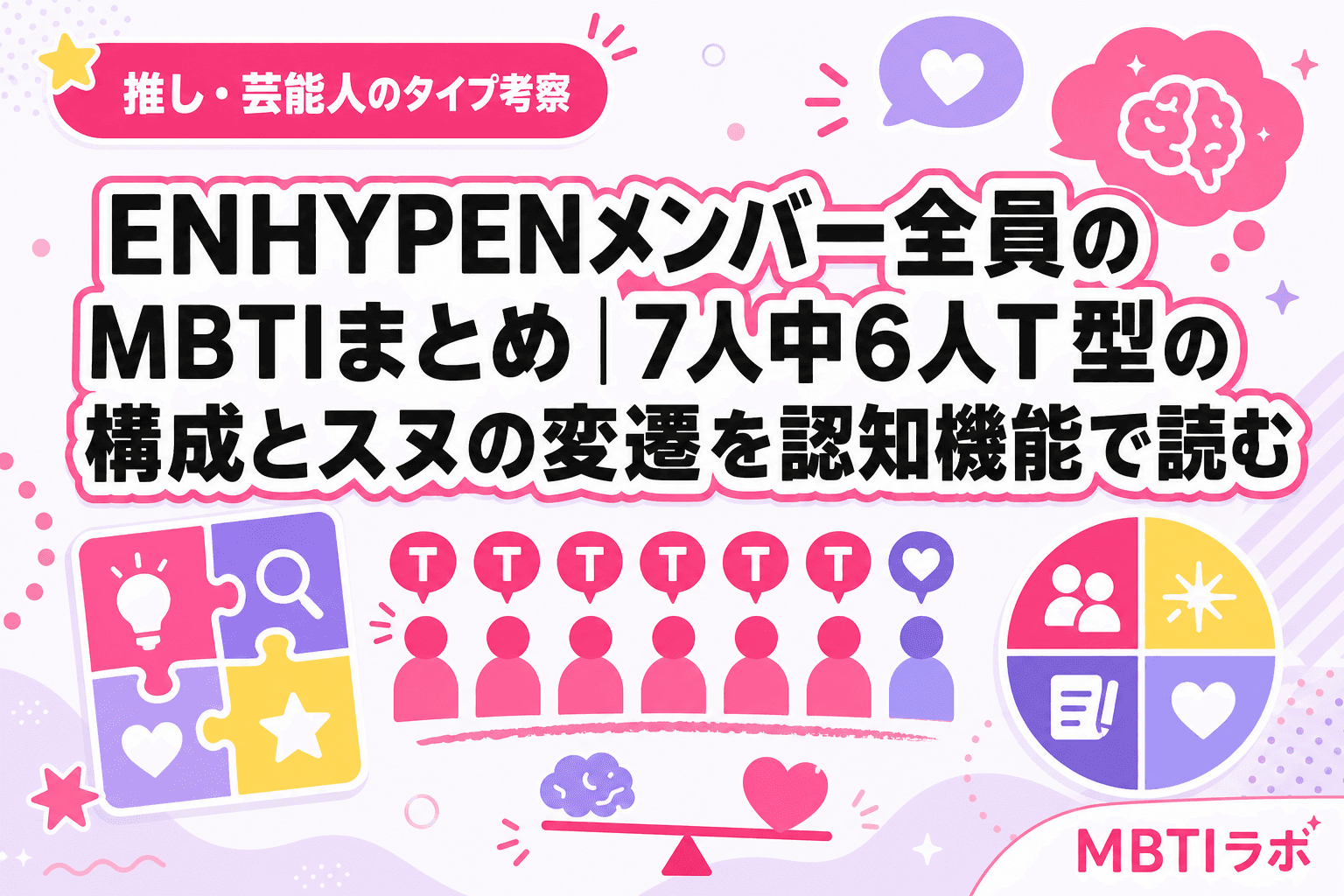 ENHYPENメンバー全員のMBTIまとめ|7人中6人T型の構成とスヌの変遷を認知機能で読む