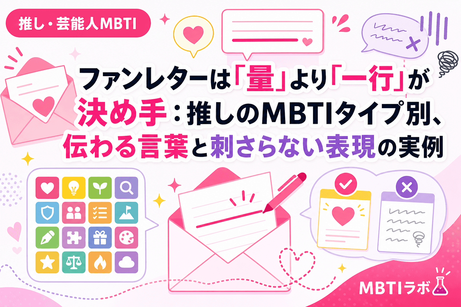 ファンレターは「量」より「一行」が決め手:推しのMBTIタイプ別、伝わる言葉と刺さらない表現の実例