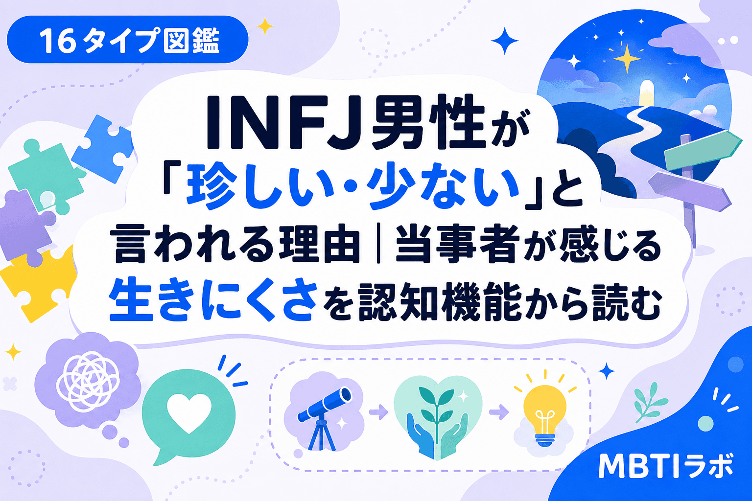 INFJ男性が「珍しい・少ない」と言われる理由|当事者が感じる生きにくさを認知機能から読む