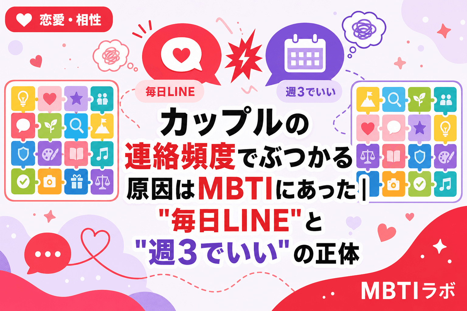 カップルの連絡頻度でぶつかる原因はMBTIにあった|"毎日LINE"と"週3でいい"の正体