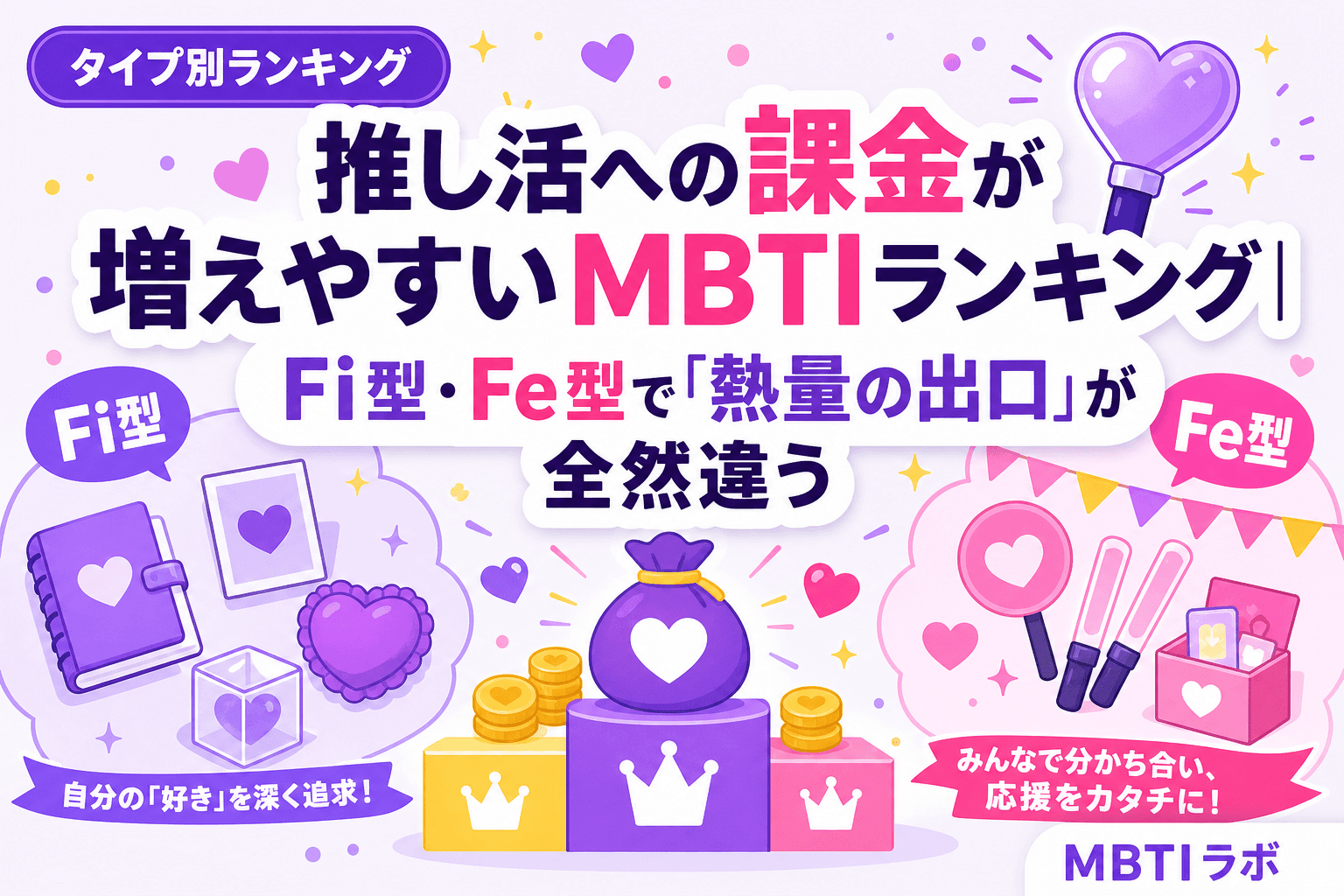 推し活への課金が増えやすいMBTIランキング|Fi型・Fe型で「熱量の出口」が全然違う